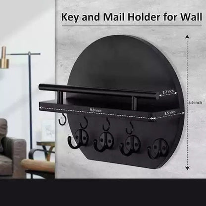 🏠 Wandmontierter Schlüsselhalter mit Ablage & Haken