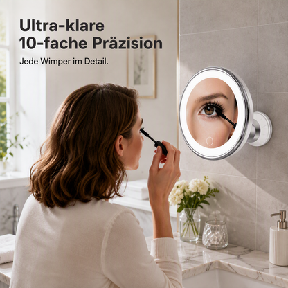 🔍10‑fach vergrößernder LED Schminkspiegel mit Saugnapf ✨Perfekt für präzises Make‑up