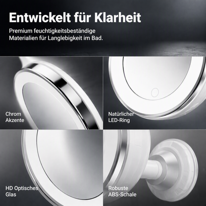 🔍10‑fach vergrößernder LED Schminkspiegel mit Saugnapf ✨Perfekt für präzises Make‑up