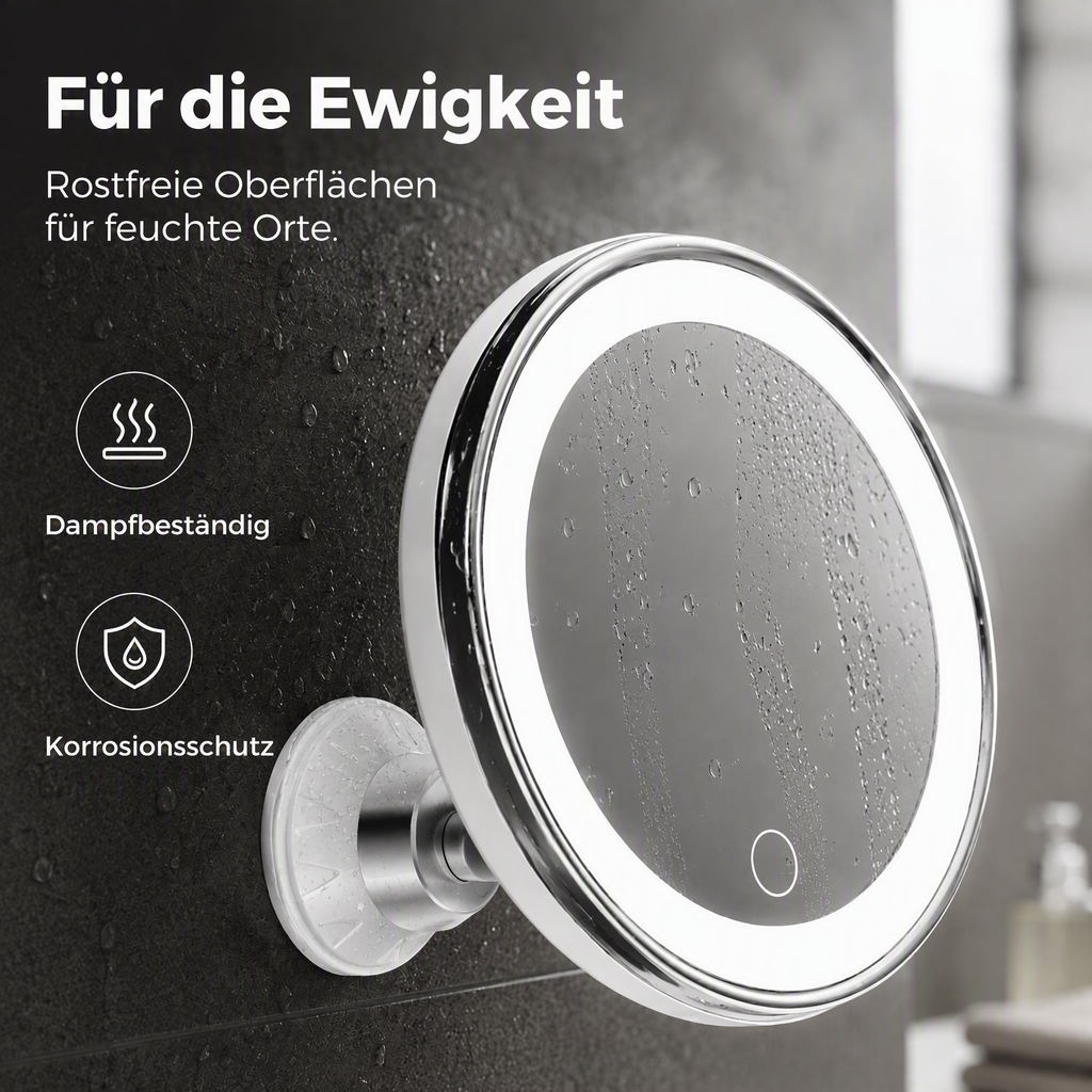 🔍10‑fach vergrößernder LED Schminkspiegel mit Saugnapf ✨Perfekt für präzises Make‑up