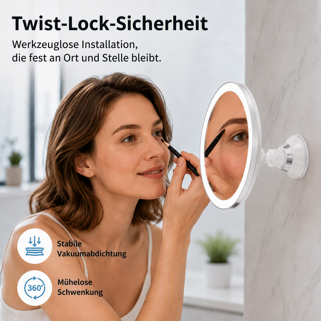 🔍10‑fach vergrößernder LED Schminkspiegel mit Saugnapf ✨Perfekt für präzises Make‑up
