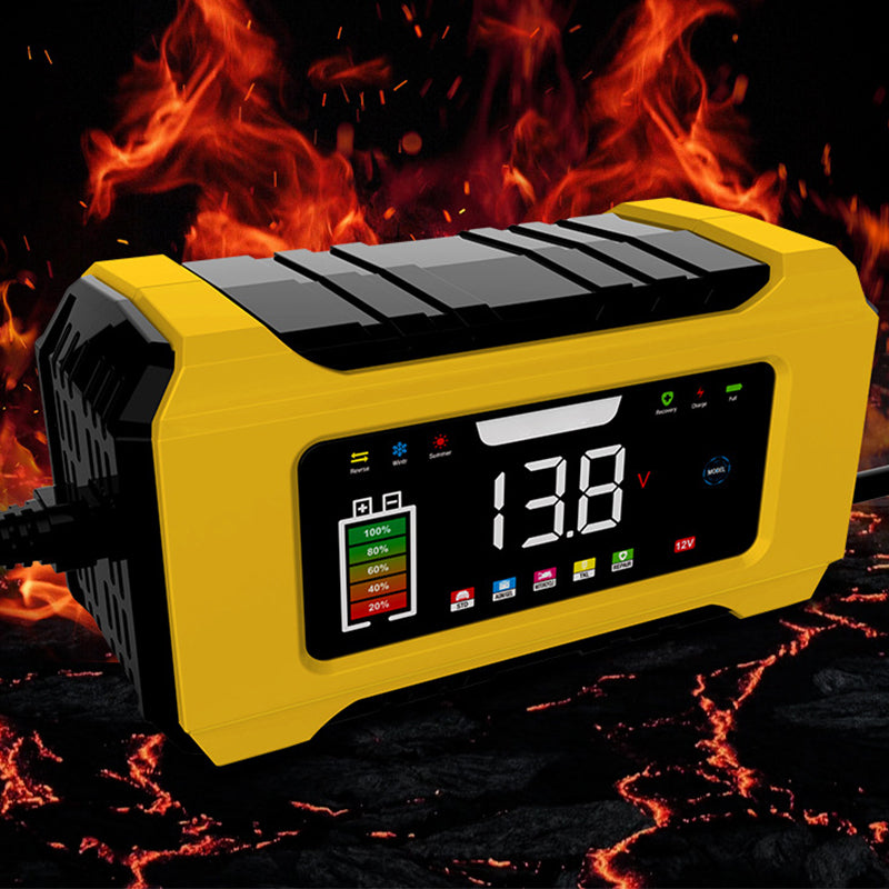 🔋12V 6A Intelligentes Autobatterie‑Ladegerät mit LCD‑Display | Auto Batterieladegerät für KFZ, Motorrad & Boot