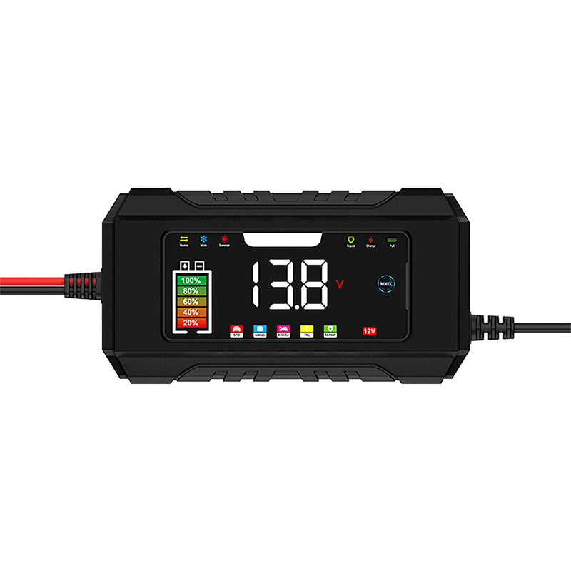 🔋12V 6A Intelligentes Autobatterie‑Ladegerät mit LCD‑Display | Auto Batterieladegerät für KFZ, Motorrad & Boot