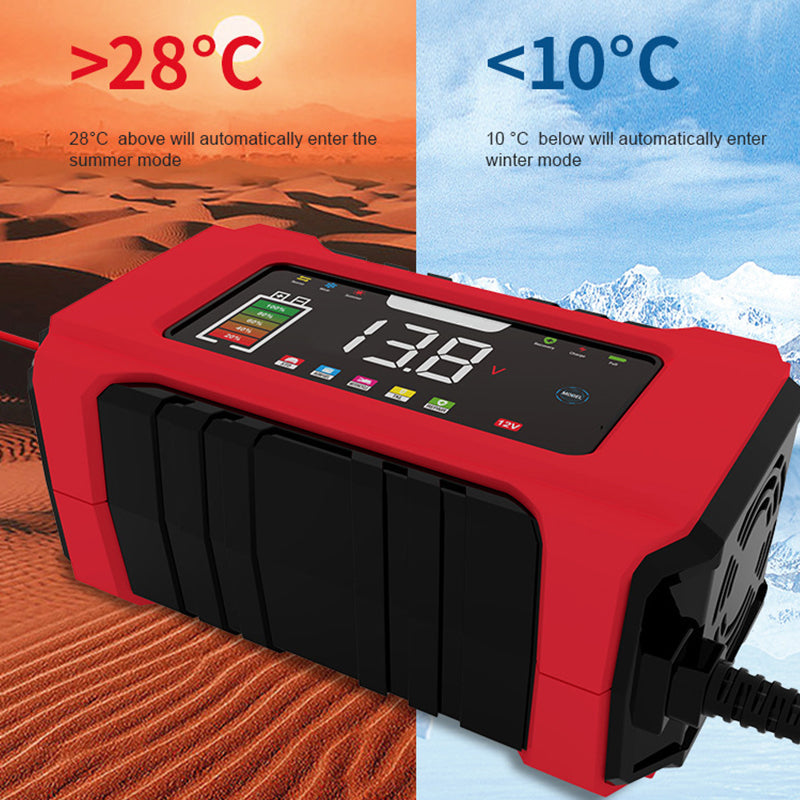 🔋12V 6A Intelligentes Autobatterie‑Ladegerät mit LCD‑Display | Auto Batterieladegerät für KFZ, Motorrad & Boot