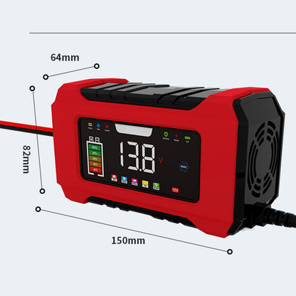 🔋12V 6A Intelligentes Autobatterie‑Ladegerät mit LCD‑Display | Auto Batterieladegerät für KFZ, Motorrad & Boot