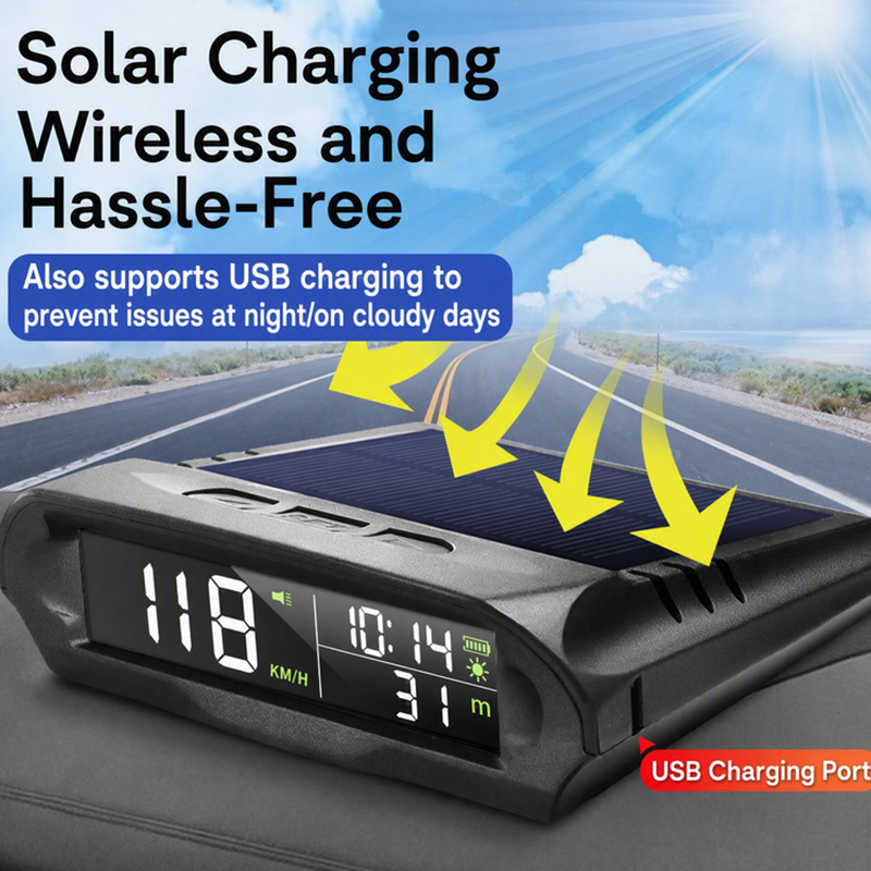 🔥Solange der Vorrat reicht 50 % Rabatt!🎉Solar-Auto-GPS-Head-Up-Display