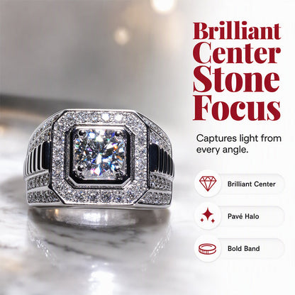 💍50 % RABATT⏰ Eleganter funkelnder quadratischer Halo‑Ring, fängt das Licht wunderschön ein – ideal für Party, Verlobung oder Geschenk