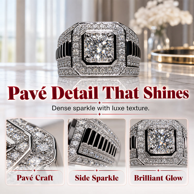 💍50 % RABATT⏰ Eleganter funkelnder quadratischer Halo‑Ring, fängt das Licht wunderschön ein – ideal für Party, Verlobung oder Geschenk
