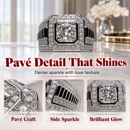 💍50 % RABATT⏰ Eleganter funkelnder quadratischer Halo‑Ring, fängt das Licht wunderschön ein – ideal für Party, Verlobung oder Geschenk