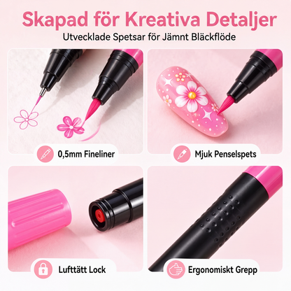 💥24-Farben-Nagelkunststifte, 12 doppelseitige Stifte mit zwei Spitzen