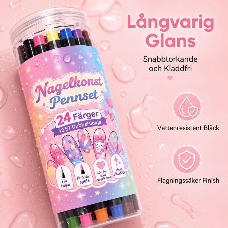 🔥⏰Heute 50 % Rabatt!💥🎉24-Farben-Nagelkunststifte, 12 doppelseitige Stifte mit zwei Spitzen – für kreative Nageldesigns