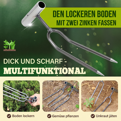 📢📢50% RABATT !!⏰Kompaktes 2-Zahn-Garten-Unkrautstecher-Werkzeug