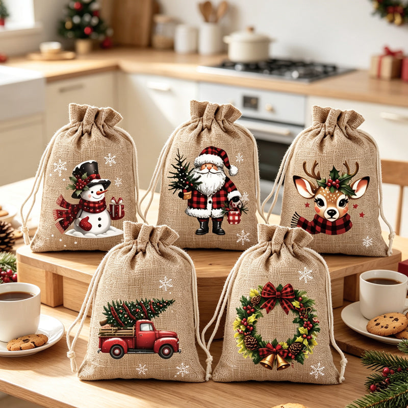🎁🎄HEISSER VERKAUF! Weihnachtliche Geschenktüten mit Kordelzug 🧦🎅
