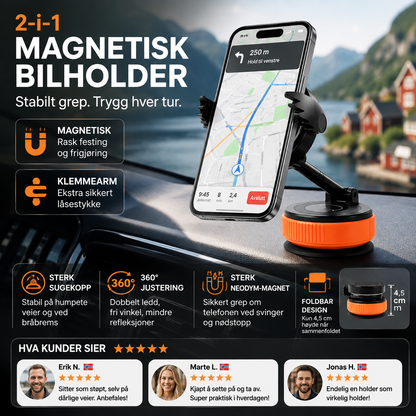 🧲 Auto-Handyhalterung mit Magneten – 360°-Winkel, Vakuum-Saugnapf, Klemmen. Geeignet für 4,7"+ – stabil und tragbar! 🚗✨