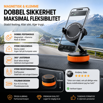 🧲 Auto-Handyhalterung mit Magneten – 360°-Winkel, Vakuum-Saugnapf, Klemmen. Geeignet für 4,7"+ – stabil und tragbar! 🚗✨