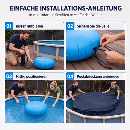 ❄️ Rundes aufblasbares Luftkissen | Winter‑Schutz für Ihren Pool! ✨ Einfache Pool‑Winterfestmachung
