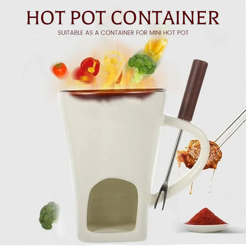 🥳2026 HEISSER DEAL🥳💞50K+ VERKAUFT! 🍫🕯️ 50% RABATT! Keramik Schoko-Fonduetasse – Teelicht-Warmhaltung, inkl. Fonduegabel. Perfekt für Dates & Weihnachten! 🎄💚