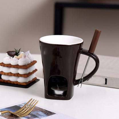 🥳2026 HEISSER DEAL🥳💞50K+ VERKAUFT! 🍫🕯️ 50% RABATT! Keramik Schoko-Fonduetasse – Teelicht-Warmhaltung, inkl. Fonduegabel. Perfekt für Dates & Weihnachten! 🎄💚