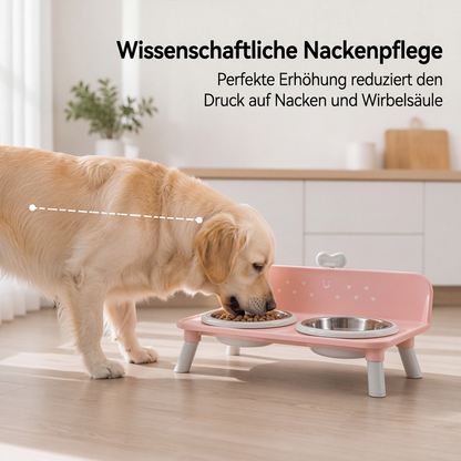 🐾 Höhenverstellbarer Doppelnapf für Hunde & Katzen – Abnehmbare Futternäpfe mit stabilem Napfständer