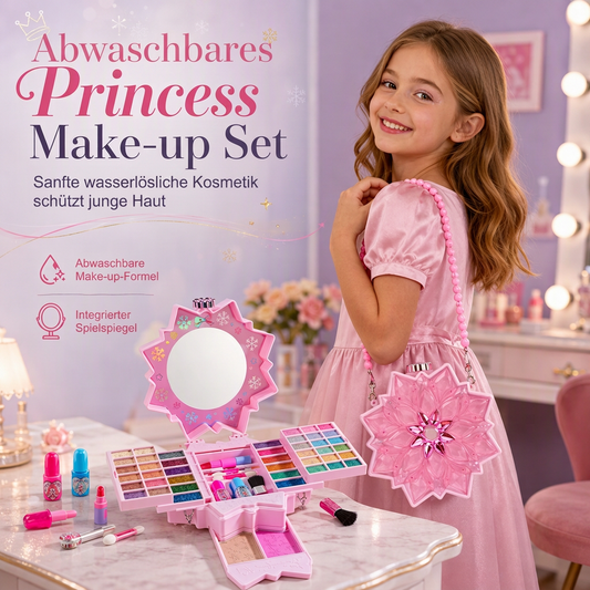 👑 50% RABATT! ✨ Waschbares Make-up-Spielset für kleine Prinzessinnen – sichere, nicht reizende Formel, ausziehbare, drehbare Fächer & tragbare Tasche mit Schulterriemen – perfektes Geschenk für Mädchen 🎀