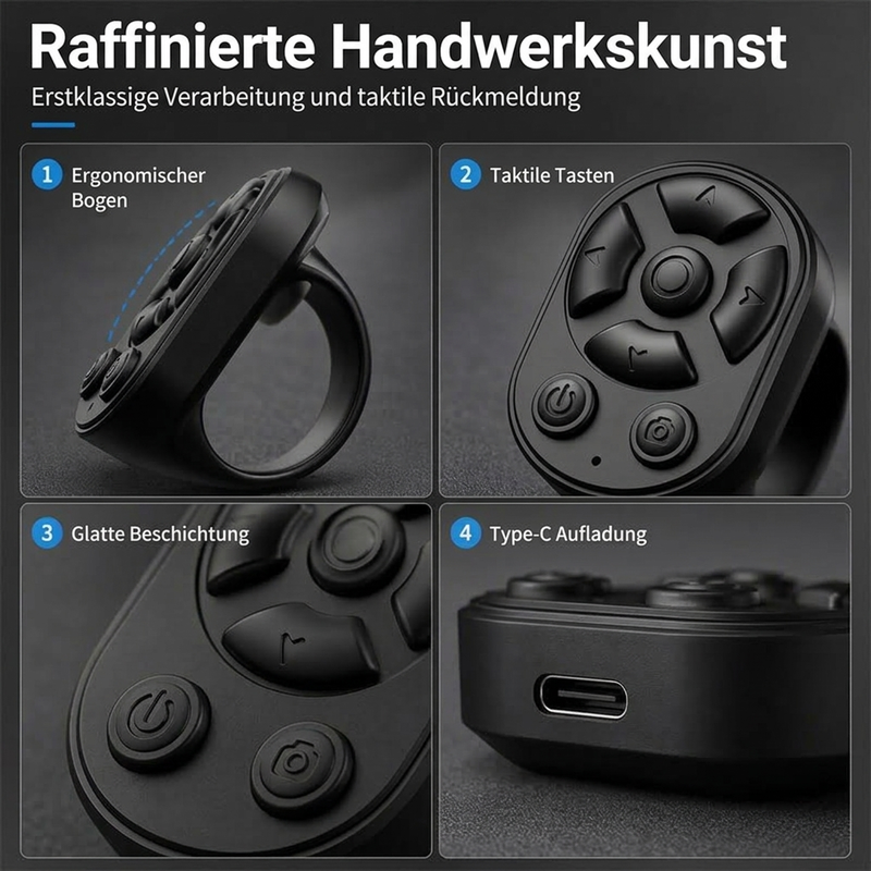 📢📢50% RABATT !!⏰Multifunktionaler Bluetooth-Ring-Fernbedienung