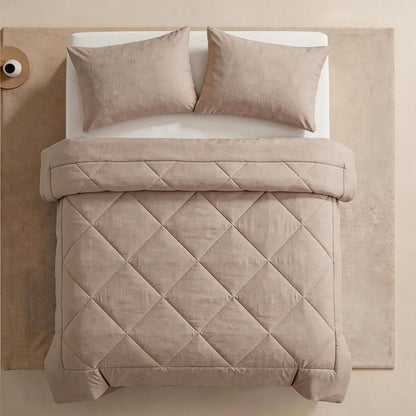 Steppbettwäsche-Set 3-teilig – Wolkenweich, ganzjährig warm! 🛏️ Rautensteppung hält Form, feuchtigkeitsregulierend, samtig weich ☁️