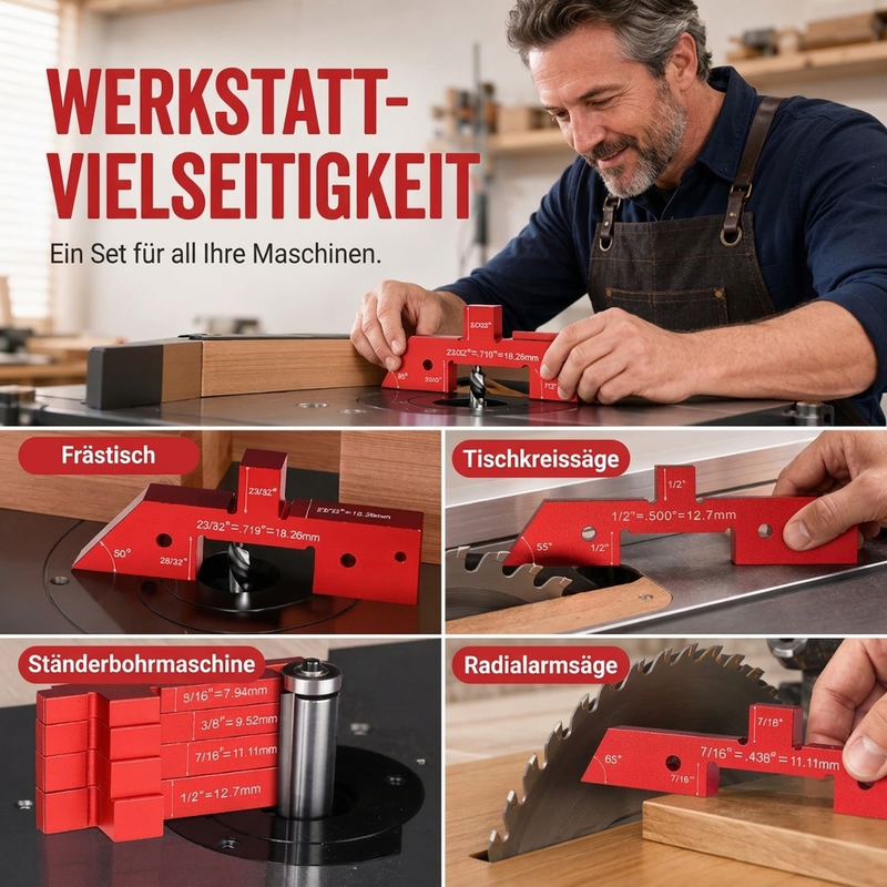 📐 50% RABATT!  Einstellblöcke für Holzarbeiten – Aluminium, präzise & schnelle Kalibrierung ✨