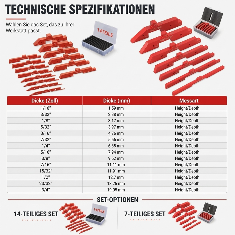 📐 50% RABATT!  Einstellblöcke für Holzarbeiten – Aluminium, präzise & schnelle Kalibrierung ✨