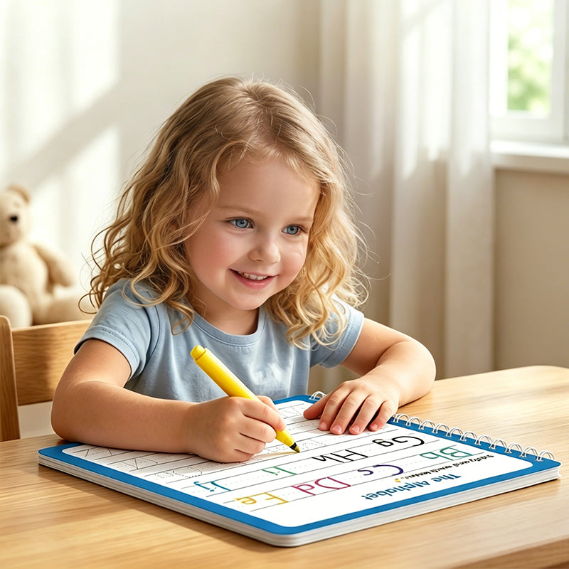 ✏️📘 Wiederverwendbares Graphomotorik-Heft – 50% RABATT! Linien, Formen, Buchstaben & Zahlen, 6 radierbare Stifte – ideal für 3-6 Jahre. 💪