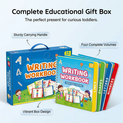 ✏️📘 Wiederverwendbares Graphomotorik-Heft – 50% RABATT! Linien, Formen, Buchstaben & Zahlen, 6 radierbare Stifte – ideal für 3-6 Jahre. 💪
