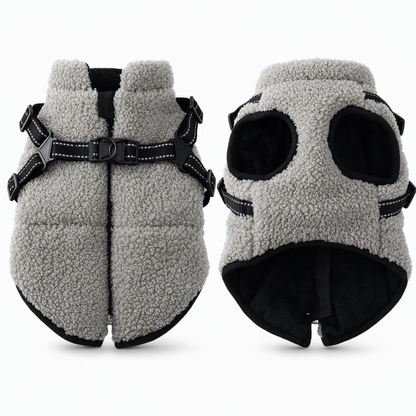 🐶 Wintermantel für Hunde mit integriertem Geschirr – warm, mit Reflektorstreifen, für kleine & mittlere Hunde