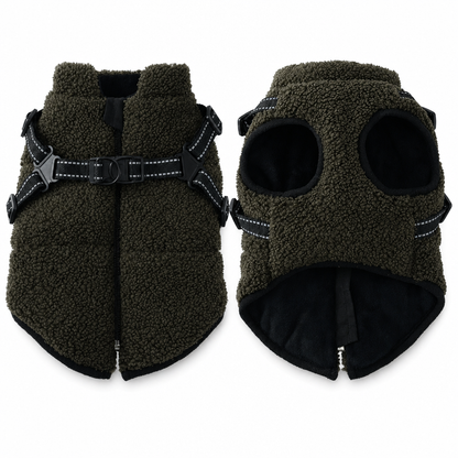 🐶 Wintermantel für Hunde mit integriertem Geschirr – warm, mit Reflektorstreifen, für kleine & mittlere Hunde