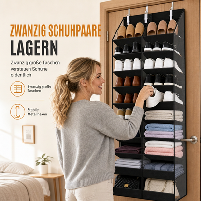 🚪🗂️ Über der Tür hängender Vlies-Organizer mit 20 Netztaschen ✨ Große Kapazität für Ihre Haushaltsaufbewahrung