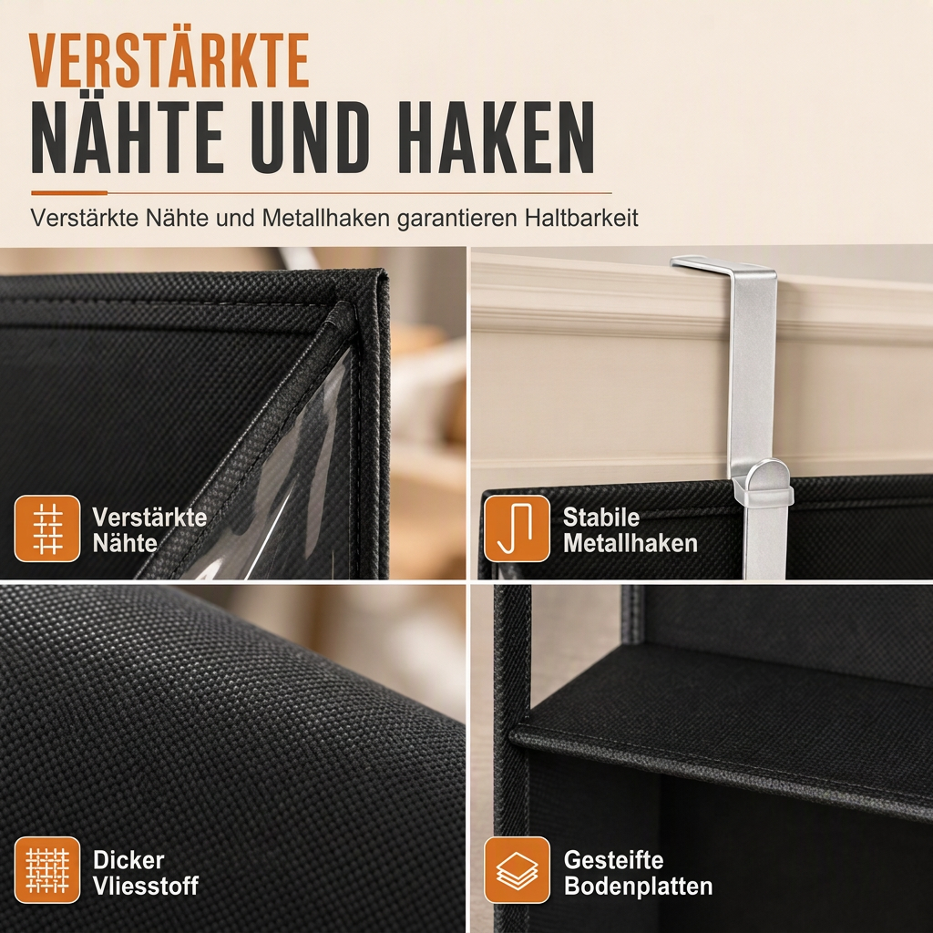 🚪🗂️ Über der Tür hängender Vlies-Organizer mit 20 Netztaschen ✨ Große Kapazität für Ihre Haushaltsaufbewahrung