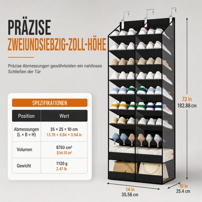 🚪🗂️ Über der Tür hängender Vlies-Organizer mit 20 Netztaschen ✨ Große Kapazität für Ihre Haushaltsaufbewahrung
