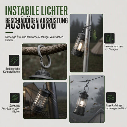 ⛺ S-förmiger Metallhaken für Lampen | Ideal für Outdoor & Camping