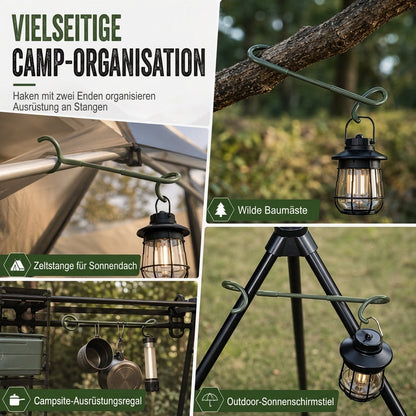 ⛺ S-förmiger Metallhaken für Lampen | Ideal für Outdoor & Camping
