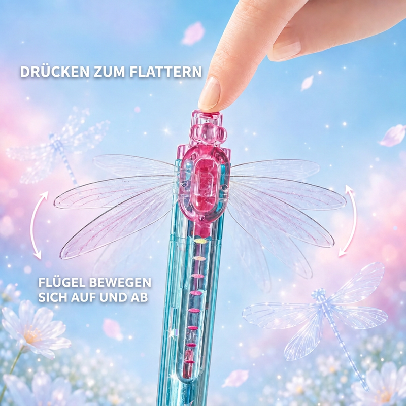 🦋 Einziehbarer Dragonfly-Gelstift ✍️ | Glatte Schrift & Einhandbedienung