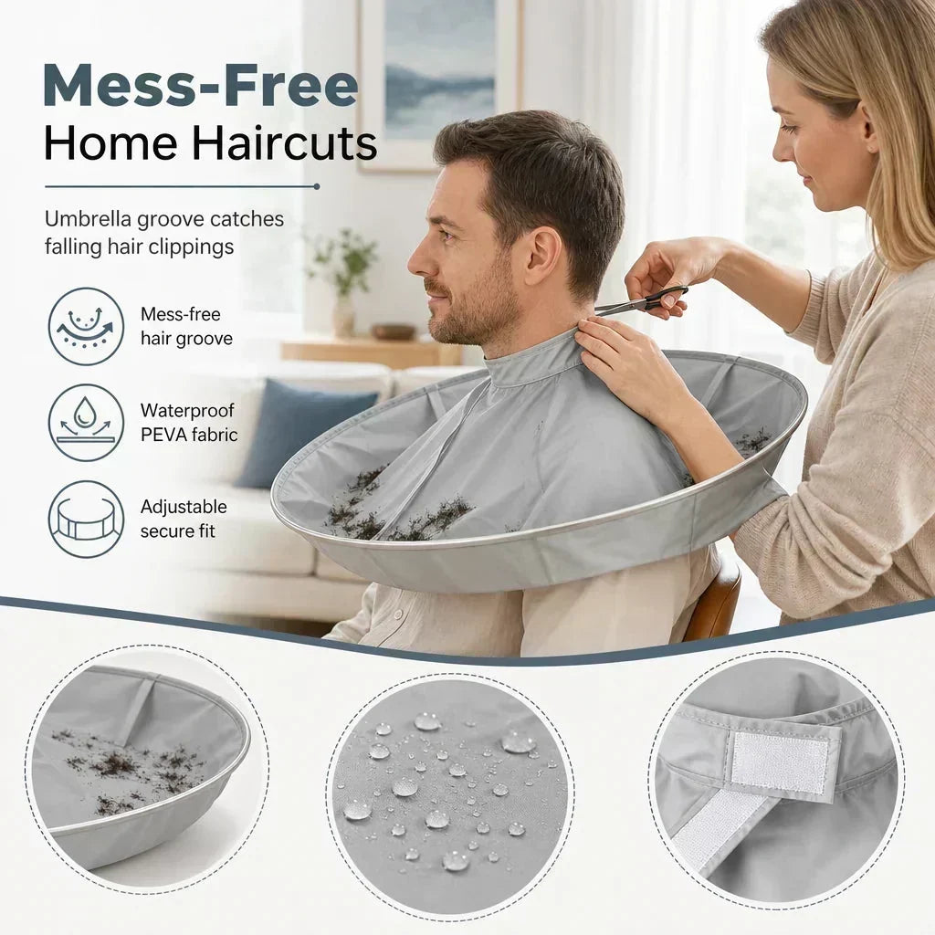 ✂️ 50% RABATT! 💇 Grauer Friseurumhang für Erwachsene – atmungsaktiv & geruchsneutral, für Schneiden & Färben