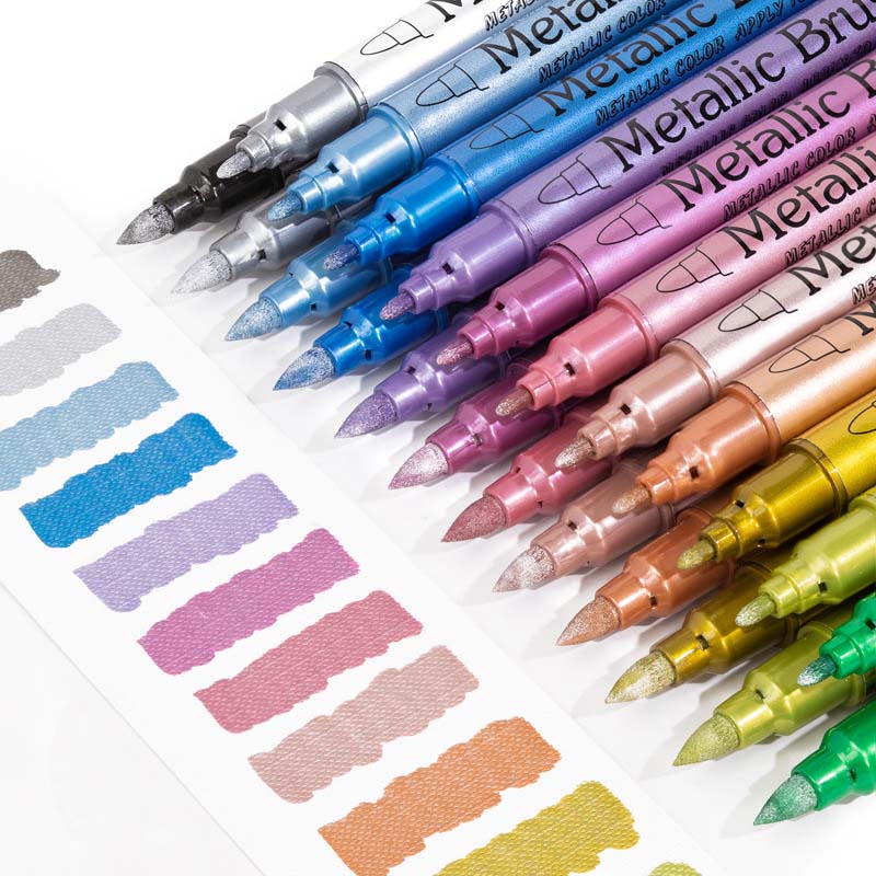 ✨ Metallic-Marker-Set | Strahlende leuchtende Farben für Kunst & Basteln ✨