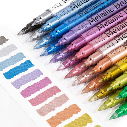 ✨ Metallic-Marker-Set | Strahlende leuchtende Farben für Kunst & Basteln ✨
