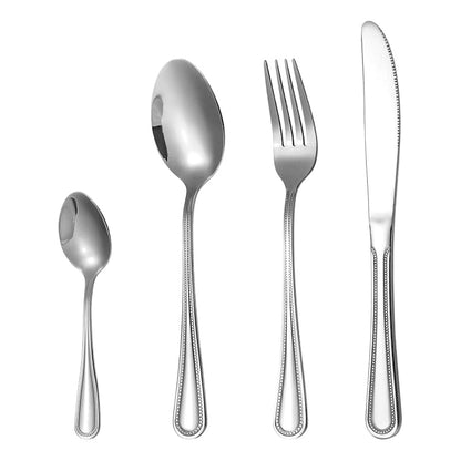 🔥 4-teiliges Edelstahl Besteckset 🍴 | Robustes Essbesteck für den täglichen Gebrauch