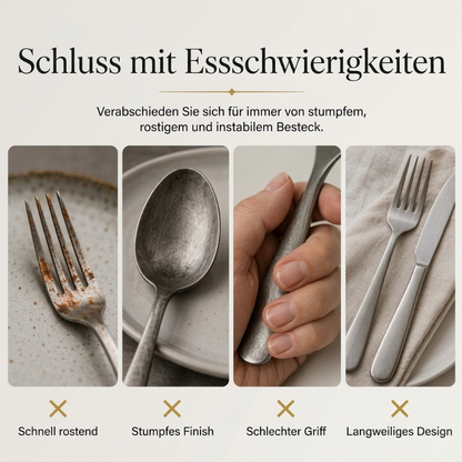 🔥 4-teiliges Edelstahl Besteckset 🍴 | Robustes Essbesteck für den täglichen Gebrauch
