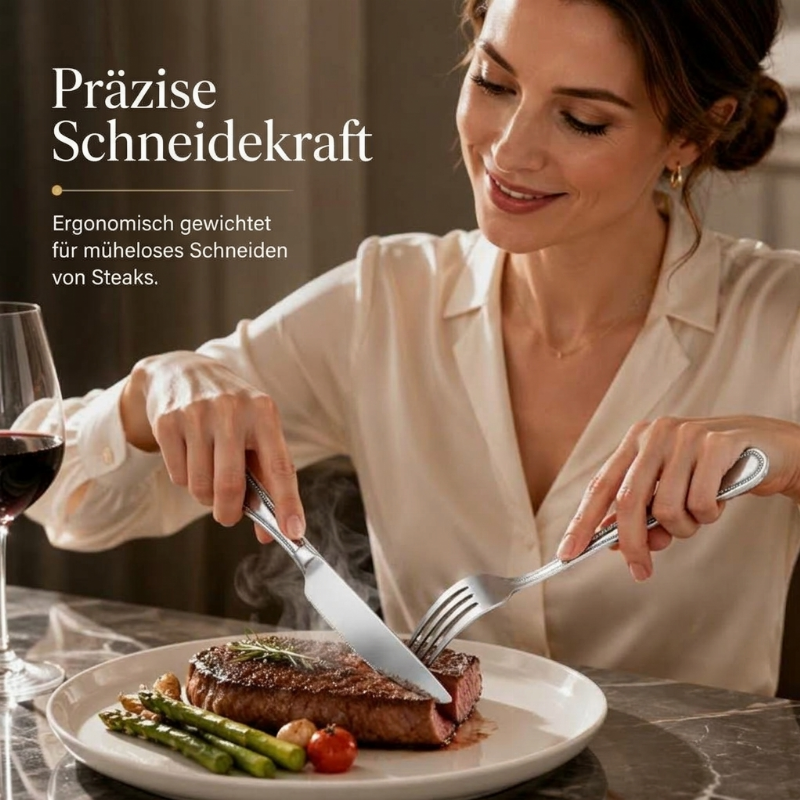 🔥 4-teiliges Edelstahl Besteckset 🍴 | Robustes Essbesteck für den täglichen Gebrauch