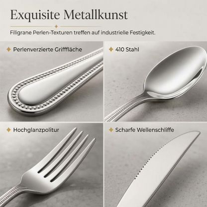 🔥 4-teiliges Edelstahl Besteckset 🍴 | Robustes Essbesteck für den täglichen Gebrauch