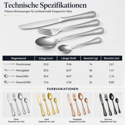 🔥 4-teiliges Edelstahl Besteckset 🍴 | Robustes Essbesteck für den täglichen Gebrauch