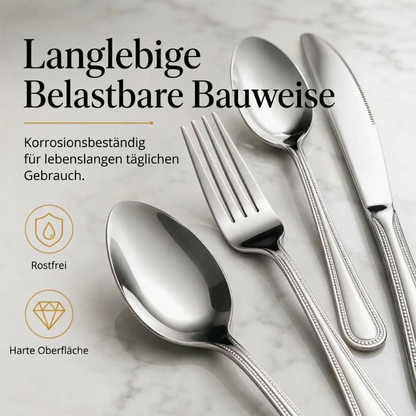 🔥 4-teiliges Edelstahl Besteckset 🍴 | Robustes Essbesteck für den täglichen Gebrauch