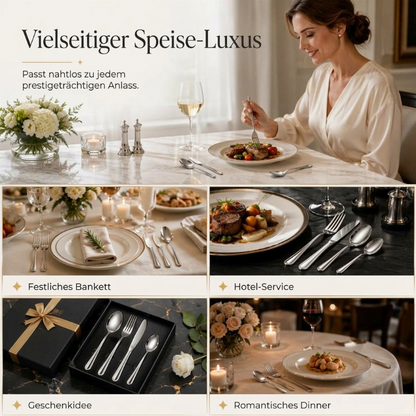 🔥 4-teiliges Edelstahl Besteckset 🍴 | Robustes Essbesteck für den täglichen Gebrauch
