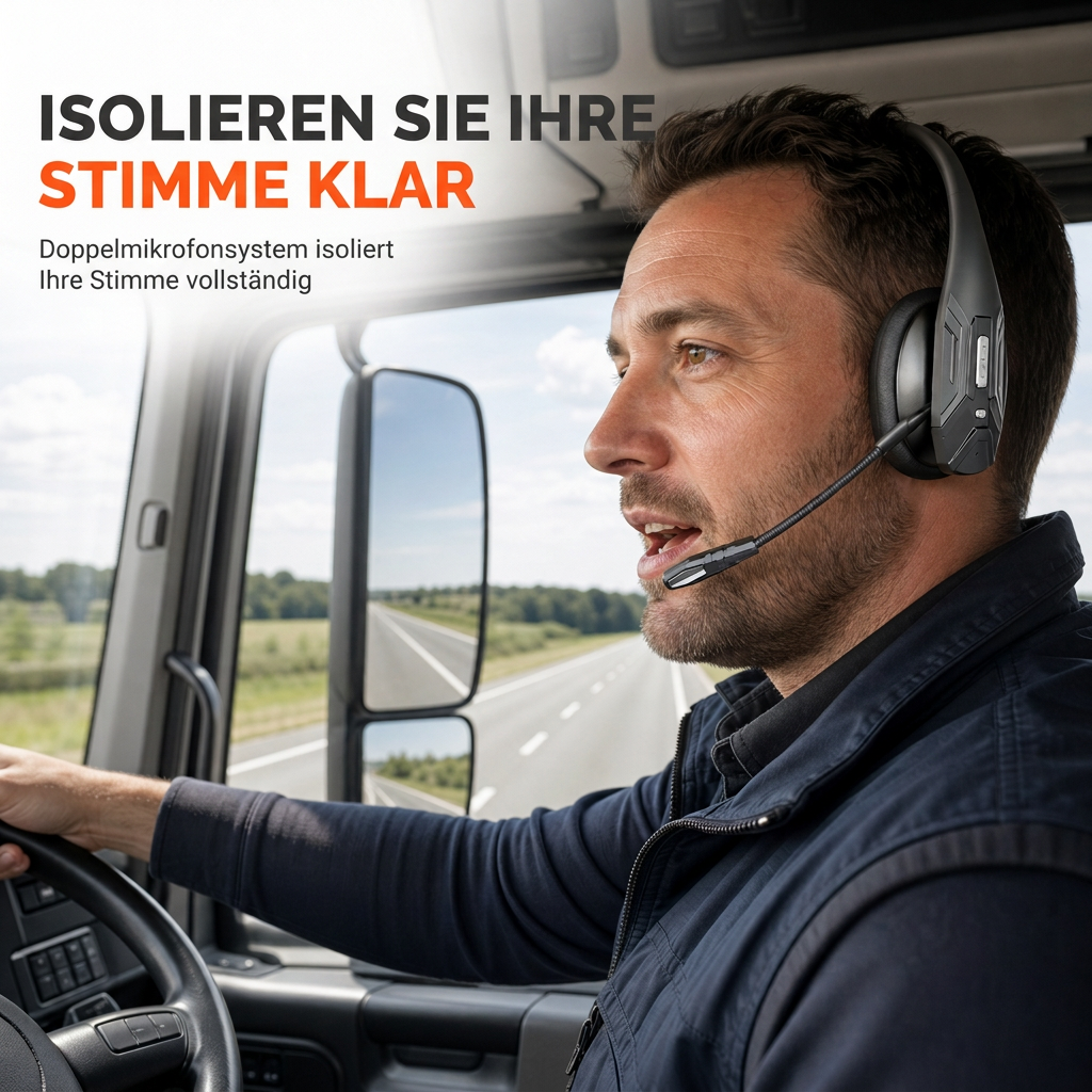 🔥 ENC Geräuschunterdrückung Bluetooth Headset 🎧 Drahtlos mit automatischer Kopplung | Ideal für Callcenter-Mitarbeiter, Kundenservice & Lkw-Fahrer