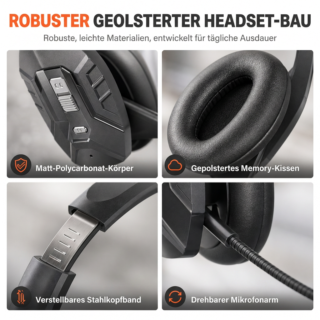🔥 ENC Geräuschunterdrückung Bluetooth Headset 🎧 Drahtlos mit automatischer Kopplung | Ideal für Callcenter-Mitarbeiter, Kundenservice & Lkw-Fahrer